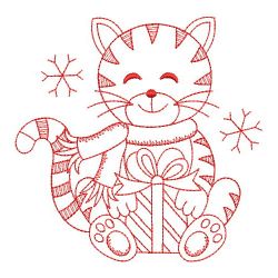 Redwork Christmas Cats 08(Lg)