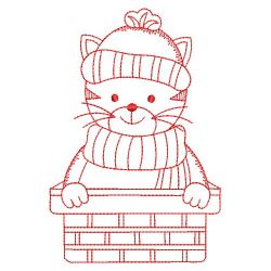 Redwork Christmas Cats 10(Sm)