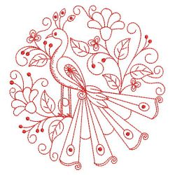 Redwork Folk Art Bird 04(Sm) machine embroidery designs
