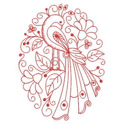 Redwork Folk Art Bird 05(Lg) machine embroidery designs