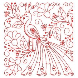 Redwork Folk Art Bird 07(Md) machine embroidery designs