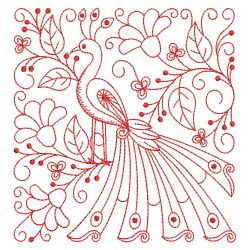 Redwork Folk Art Bird 07(Lg)