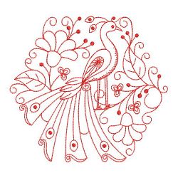 Redwork Folk Art Bird 09(Sm) machine embroidery designs