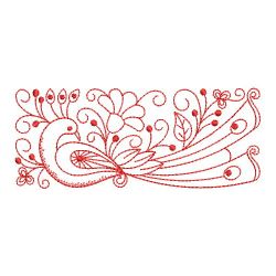 Redwork Folk Art Bird 11(Md) machine embroidery designs