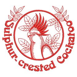 Redwork Parrots 08(Lg) machine embroidery designs