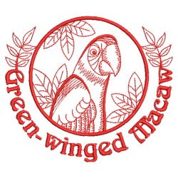 Redwork Parrots 09(Md) machine embroidery designs