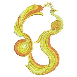 Heirloom Yellow Peacock 10(Sm) machine embroidery designs
