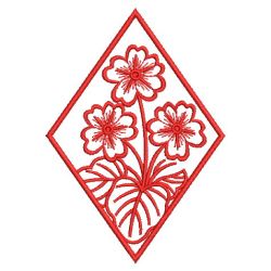 Redwork Month of Floral 04(Sm) machine embroidery designs