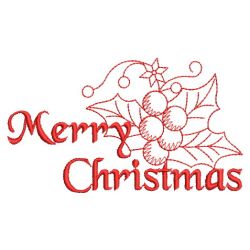 Redwork Merry Christmas 05(Sm) machine embroidery designs