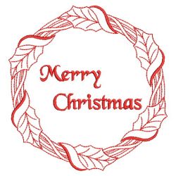 Redwork Merry Christmas 06(Sm) machine embroidery designs