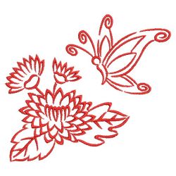 Redwork Dancing Butterflies(Md) machine embroidery designs