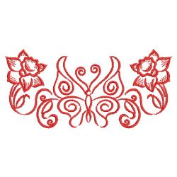 Redwork Dancing Butterflies 03(Sm) machine embroidery designs