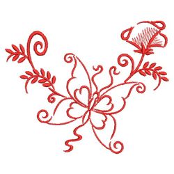 Redwork Dancing Butterflies 06(Sm) machine embroidery designs