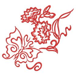 Redwork Dancing Butterflies 07(Lg) machine embroidery designs