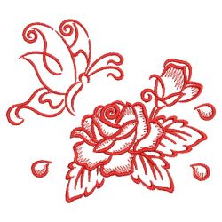 Redwork Dancing Butterflies 09(Lg) machine embroidery designs