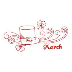 Redwork Month Borders 03(Sm) machine embroidery designs