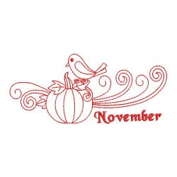 Redwork Month Borders 11(Lg) machine embroidery designs