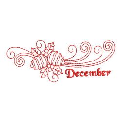 Redwork Month Borders 12(Md) machine embroidery designs