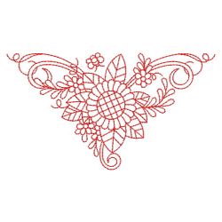 Redwork Sunflowers 05(Md) machine embroidery designs