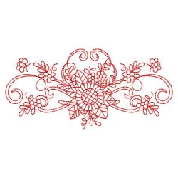 Redwork Sunflowers 06(Lg) machine embroidery designs