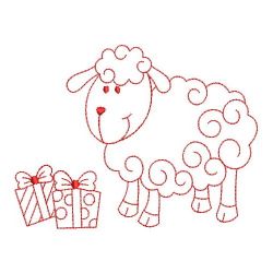 Redwork Cute Sheep(Md) machine embroidery designs