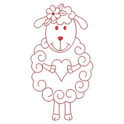 Redwork Cute Sheep 02(Md) machine embroidery designs