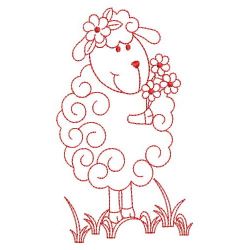 Redwork Cute Sheep 07(Lg) machine embroidery designs