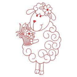 Redwork Cute Sheep 09(Sm) machine embroidery designs