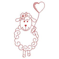 Redwork Cute Sheep 10(Sm)