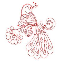 Redwork Heirloom Peacock(Md) machine embroidery designs