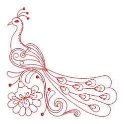 Redwork Heirloom Peacock 02(Md) machine embroidery designs