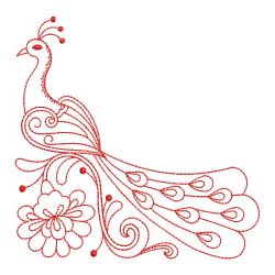 Redwork Heirloom Peacock 02(Sm) machine embroidery designs
