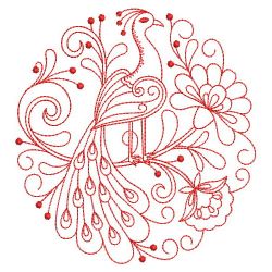 Redwork Heirloom Peacock 05(Lg) machine embroidery designs