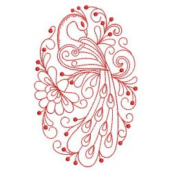 Redwork Heirloom Peacock 07(Lg) machine embroidery designs