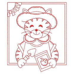 Redwork Cute Cat 03(Md) machine embroidery designs