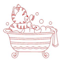 Redwork Cute Cat 04(Md) machine embroidery designs