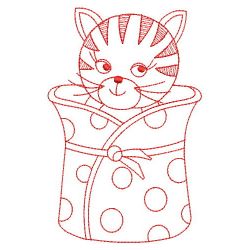 Redwork Cute Cat 08(Md) machine embroidery designs