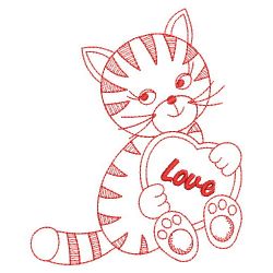 Redwork Cute Cat 09(Md) machine embroidery designs