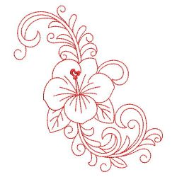 Redwork Assorted Flowers(Md) machine embroidery designs