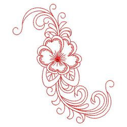 Redwork Assorted Flowers 04(Lg) machine embroidery designs