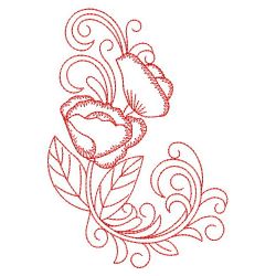 Redwork Assorted Flowers 08(Lg) machine embroidery designs