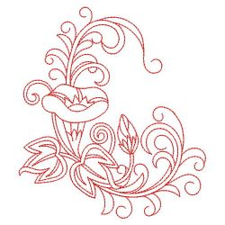 Redwork Assorted Flowers 09(Lg) machine embroidery designs