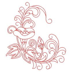 Redwork Assorted Flowers 09(Sm) machine embroidery designs