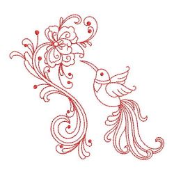 Redwork Rosemaling Hummingbirds 02(Lg) machine embroidery designs