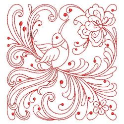 Redwork Rosemaling Hummingbirds 06(Lg)