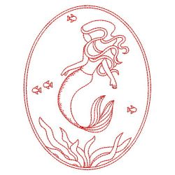 Redwork Mermaids 03(Md) machine embroidery designs