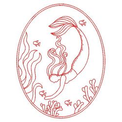 Redwork Mermaids 04(Md) machine embroidery designs