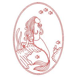 Redwork Mermaids 05(Lg) machine embroidery designs