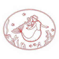 Redwork Mermaids 06(Md) machine embroidery designs