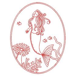 Redwork Mermaids 07(Lg) machine embroidery designs